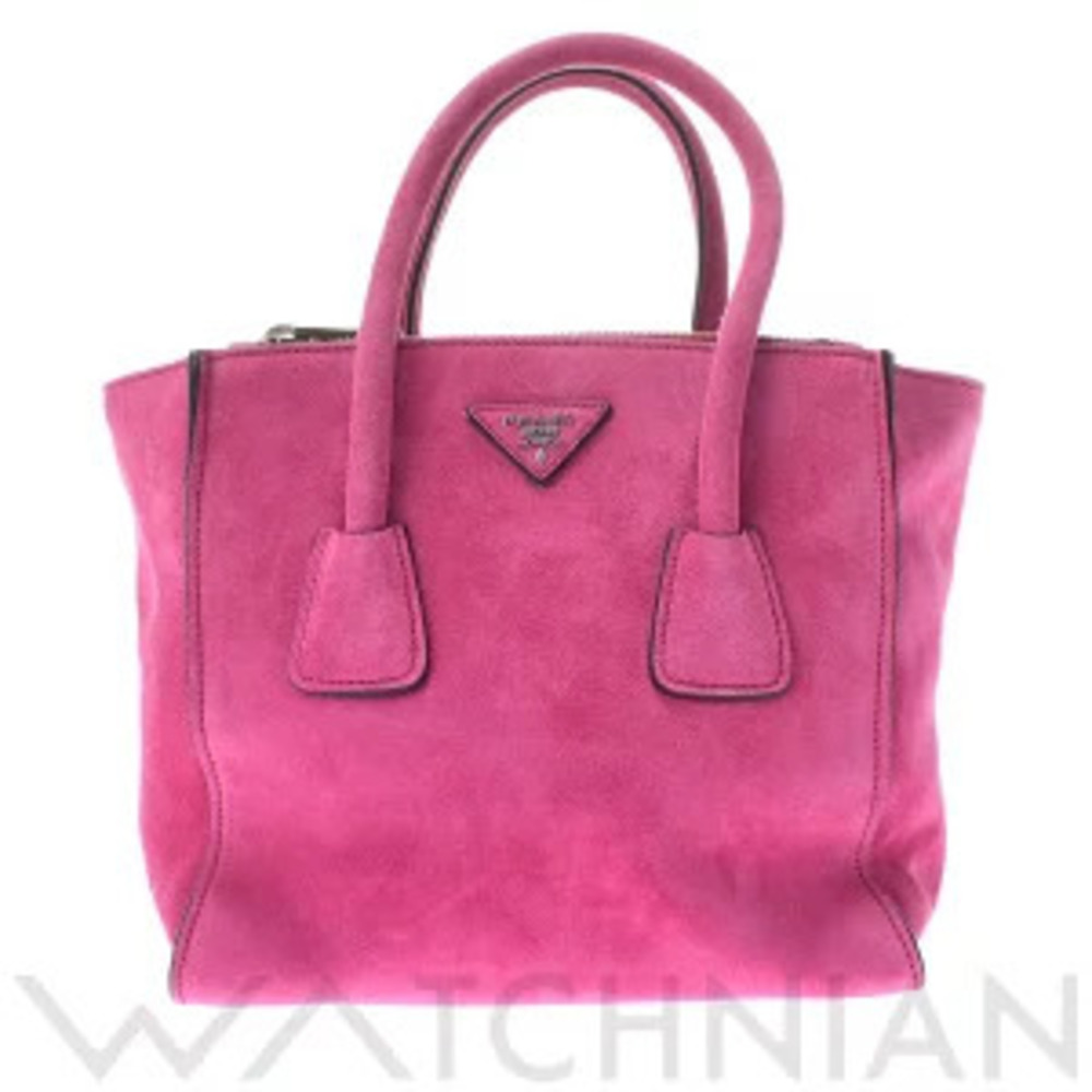Prada handbag pink suede tote bag